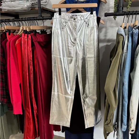 Amy Lynn Silver Metallic Lupe Pants - Picture 14 of 15